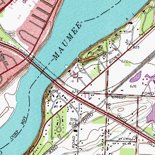 Topographic Map of Foxborough, OH