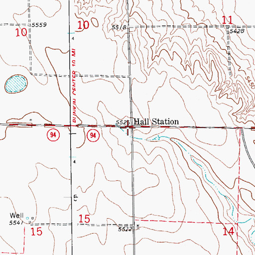 Topographic Map of Hall Station, CO