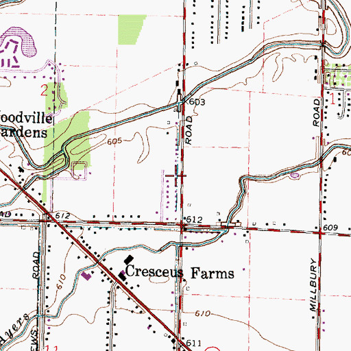 Topographic Map of Indian Trail Estates, OH