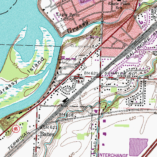 Topographic Map of Island View, OH