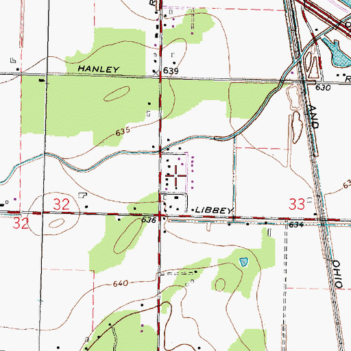 Topographic Map of Johnsons Subdivision, OH