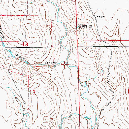 Topographic Map of Pats Draw, CO