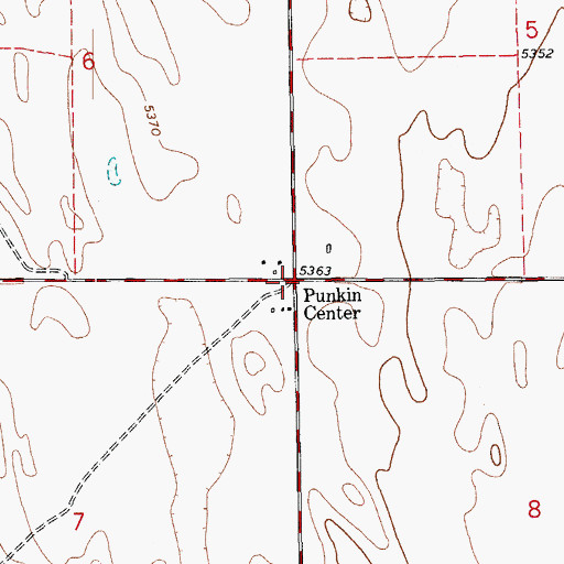 Topographic Map of Punkin Center, CO