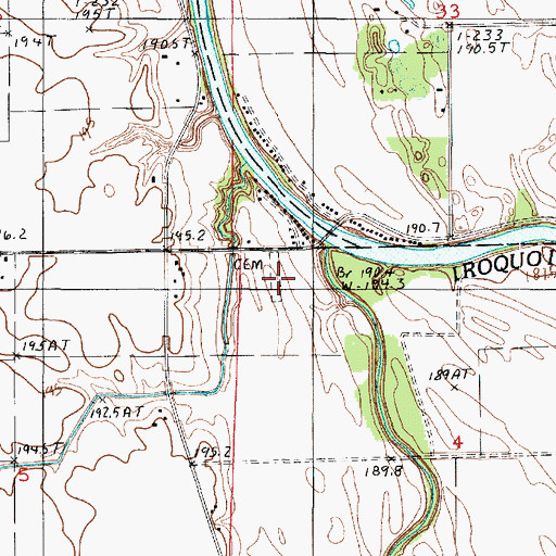 Topographic Map of Wilson Cemetery, IL