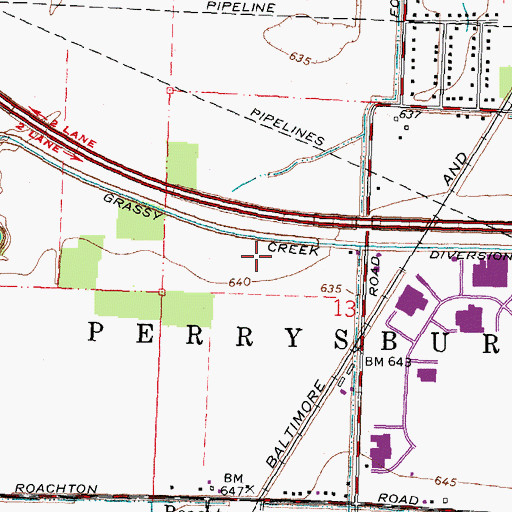 Topographic Map of McKinley Woods, OH