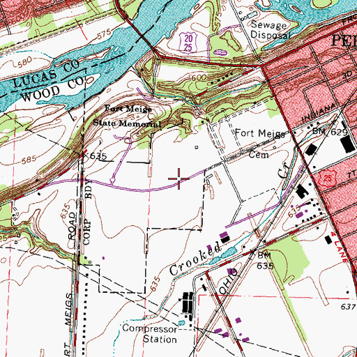 Topographic Map of Meigs on the River, OH