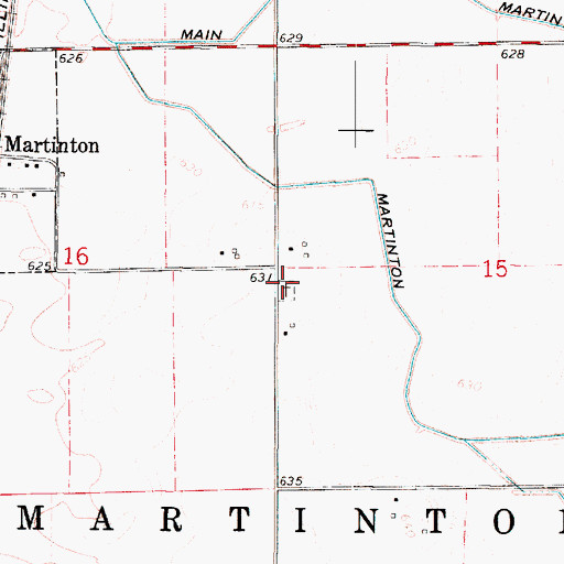 Topographic Map of Mount Olivet Cemetery, IL