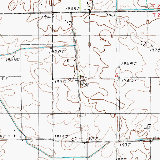 Topographic Map of Lyman Cemetery, IL