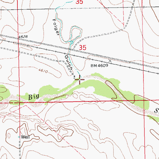 Topographic Map of Folger Gulch, CO