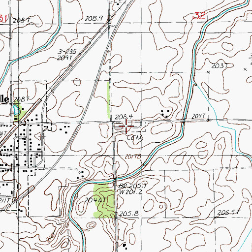 Topographic Map of Thawville Cemetery, IL