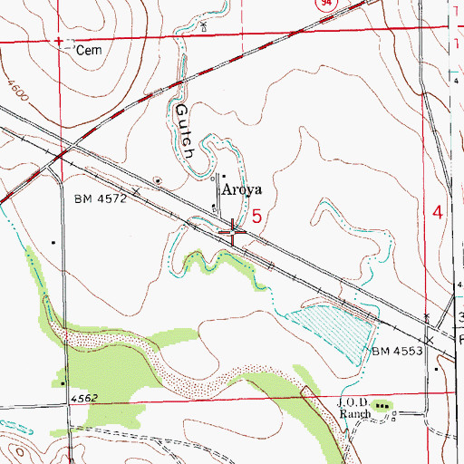Topographic Map of Aroya Gulch, CO