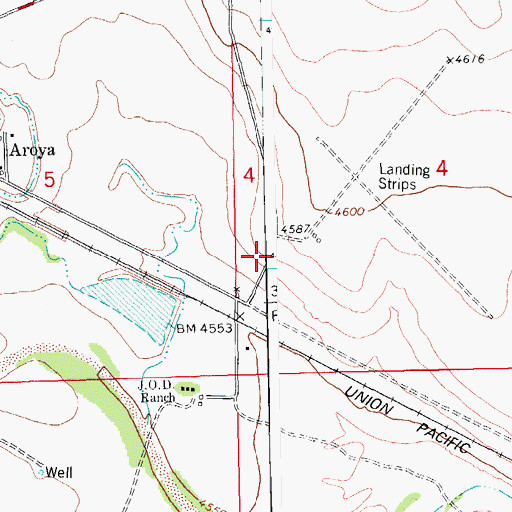 Topographic Map of Aroya, CO