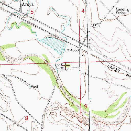 Topographic Map of J O D Ranch, CO