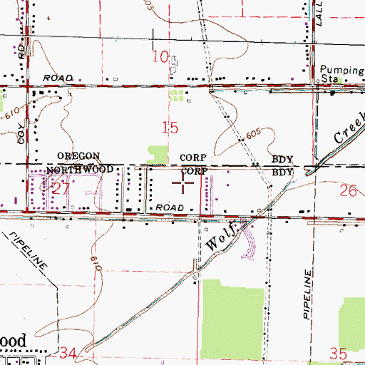 Topographic Map of Northcrest, OH