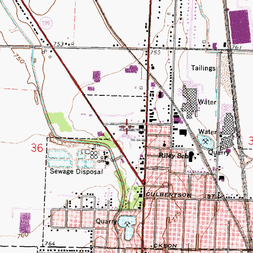 Topographic Map of Nyes Mobile Home Park, OH