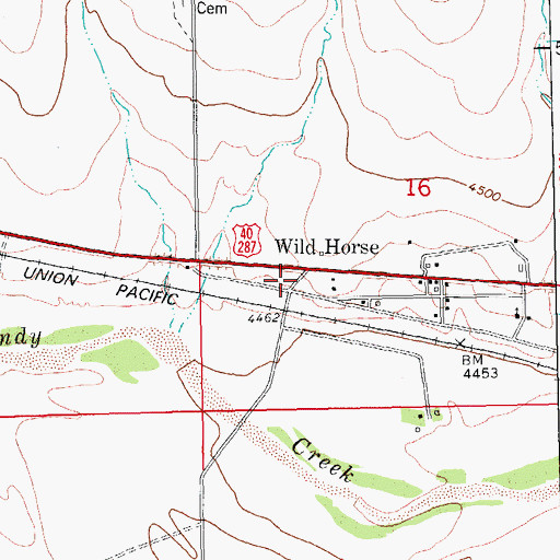 Topographic Map of Wild Horse, CO