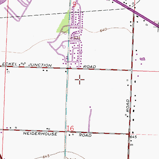 Topographic Map of Oak Meadows, OH