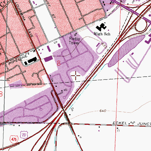 Topographic Map of Perry Commons, OH