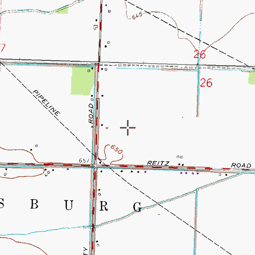 Topographic Map of Perrysburg Estates Mobile Home Park, OH