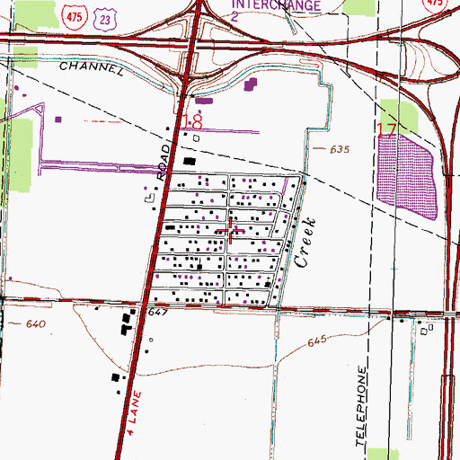 Topographic Map of Perrysburg Heights, OH