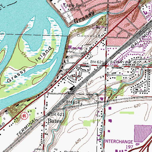 Topographic Map of Ranch Gardens, OH