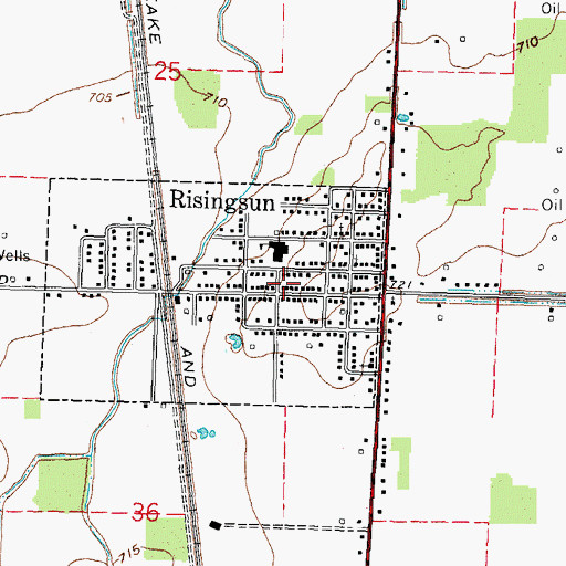 Topographic Map of Risingsun Post Office, OH