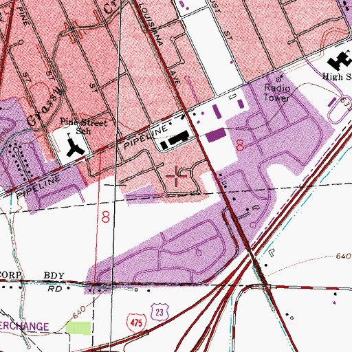 Topographic Map of River View Heights, OH
