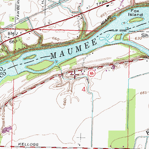 Topographic Map of Riverview Trailer Court, OH