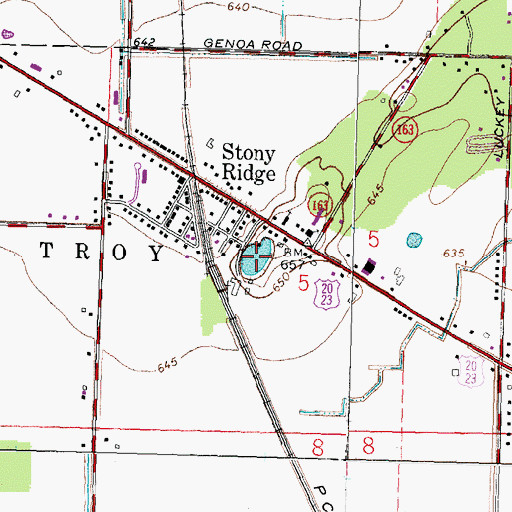 Topographic Map of Rockland Quarry, OH