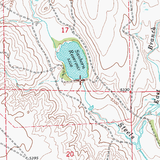 Topographic Map of Sanborn Reservoir, CO