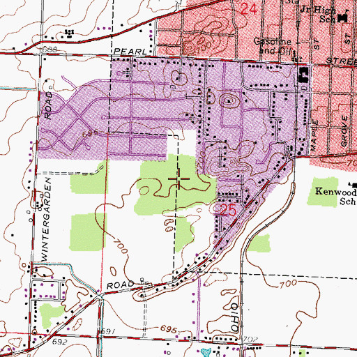 Topographic Map of Saint Johns Woods, OH