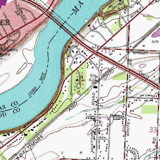 Topographic Map of Secor Woods, OH