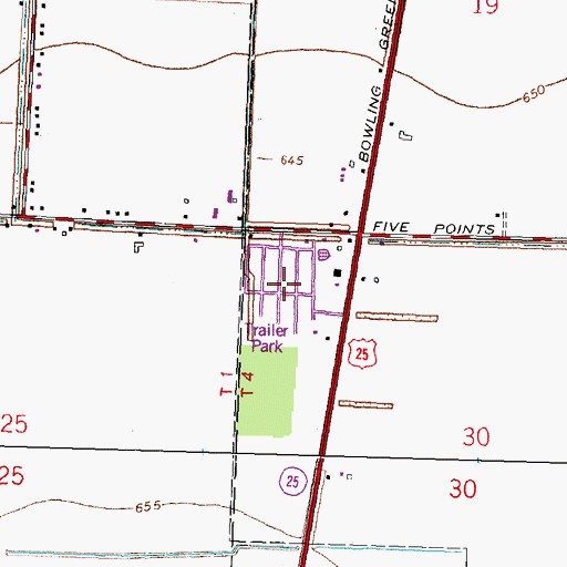 Topographic Map of Southview Estates Mobile Home Park, OH