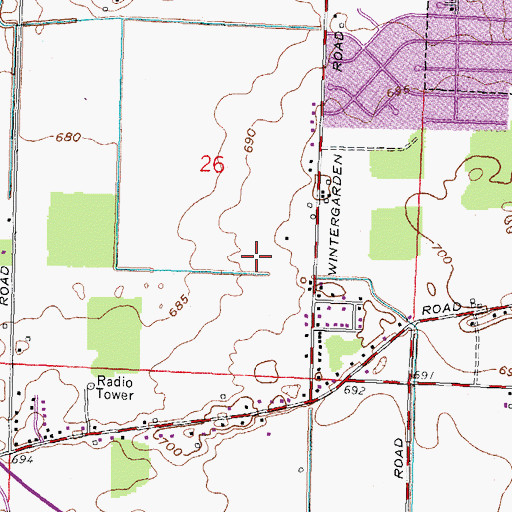 Topographic Map of Stone Ridge Golf Club, OH