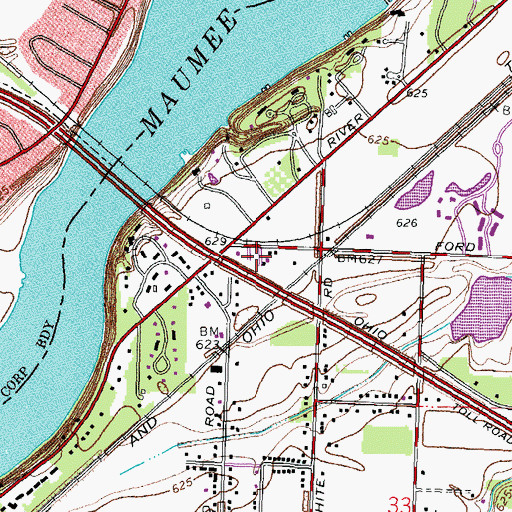 Topographic Map of Termway Trailer Court, OH
