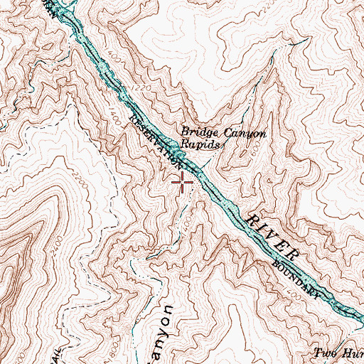 Topographic Map of Bridge Canyon, AZ