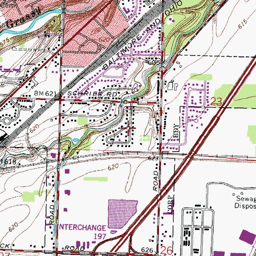 Topographic Map of Valley Hills, OH