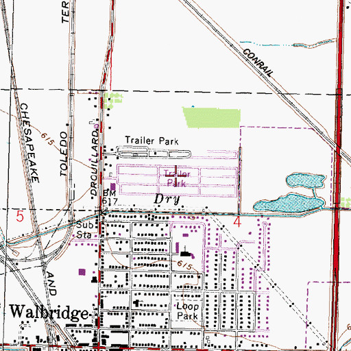 Topographic Map of Walnut Hills Mobile Home Park, OH