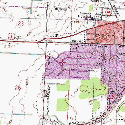 Topographic Map of Westgate Homes, OH