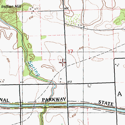 Topographic Map of Spring Creek Cemetery, IL