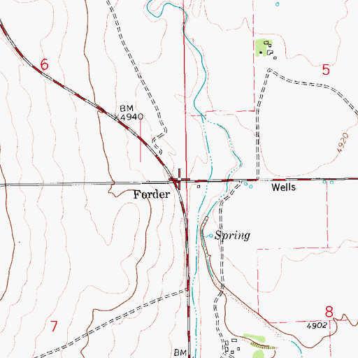 Topographic Map of Forder, CO