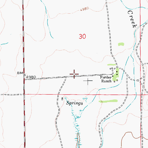 Topographic Map of Forder Ranch, CO