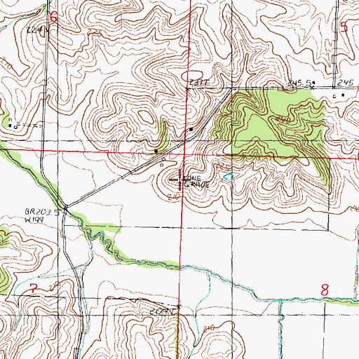 Topographic Map of Pace Cemetery, IL