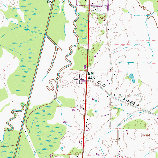 Topographic Map of Chester County Memorial Garden, TN