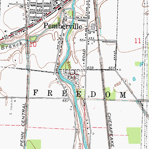 Topographic Map of William Henry Harrison Park, OH