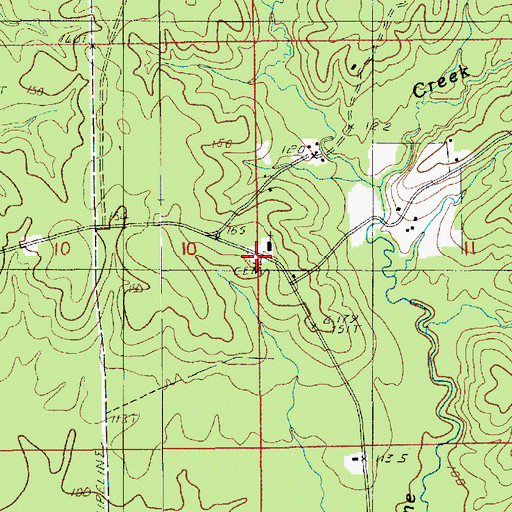 Topographic Map of Hurricane Cemetery, LA
