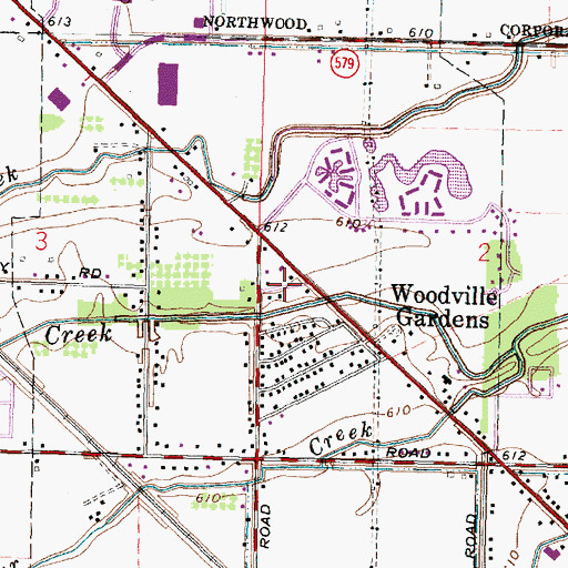 Topographic Map of Windemere Orchards, OH