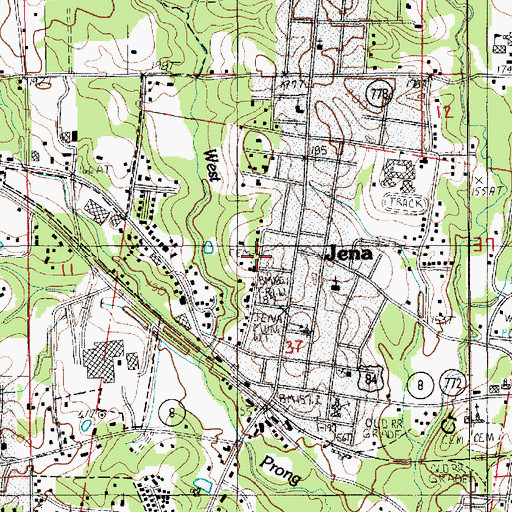 Topographic Map of Renfrow Cemetery, LA