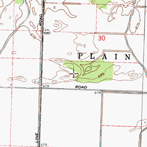 Topographic Map of Baldwin Woods Preserve, OH