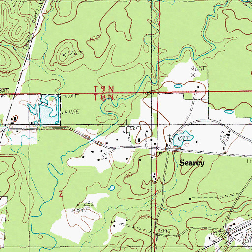 Topographic Map of Thomas Cemetery, LA
